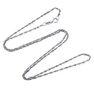 Estate Italy Sterling Silver 925 1mm Twisted Chain Necklace 17.75"